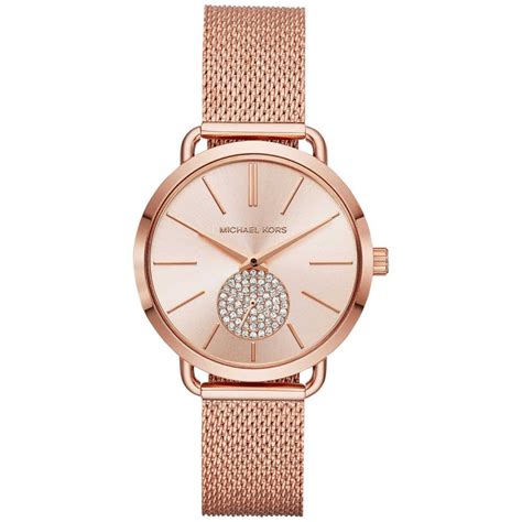 michael kors portia watch leather|Mini Portia Pavé Rose.